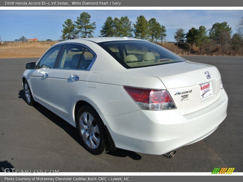White Diamond Pearl / Ivory 2008 Honda Accord EX-L V6 Sedan