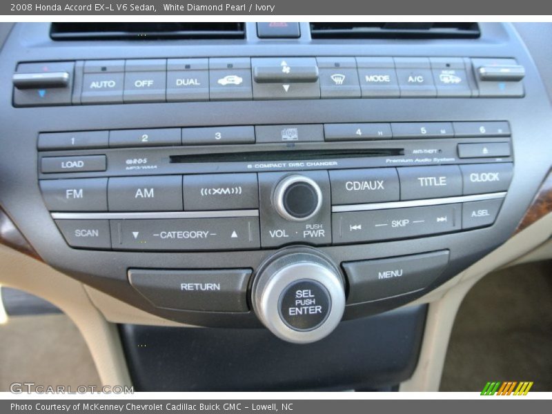 White Diamond Pearl / Ivory 2008 Honda Accord EX-L V6 Sedan
