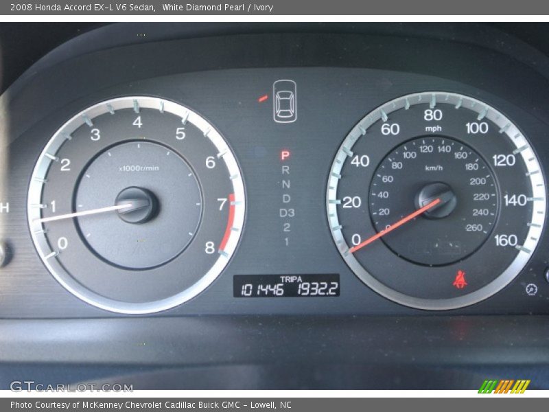 White Diamond Pearl / Ivory 2008 Honda Accord EX-L V6 Sedan
