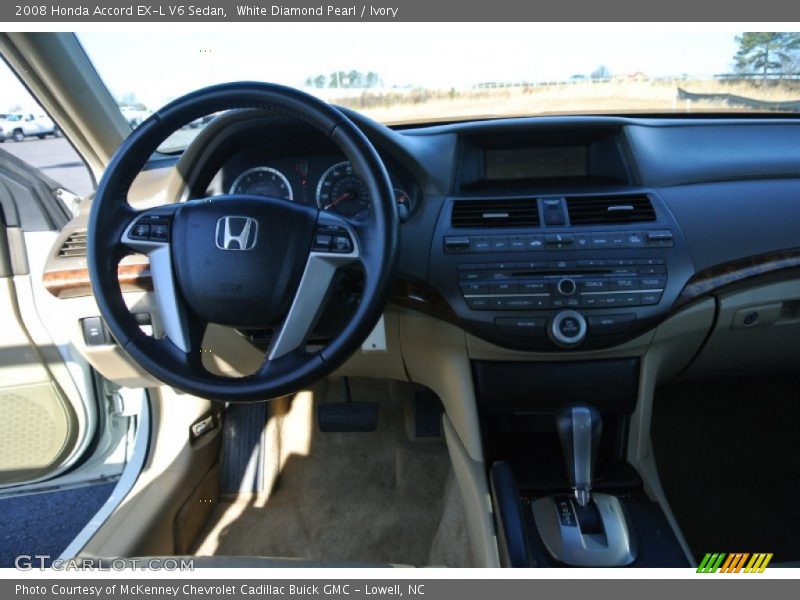 White Diamond Pearl / Ivory 2008 Honda Accord EX-L V6 Sedan