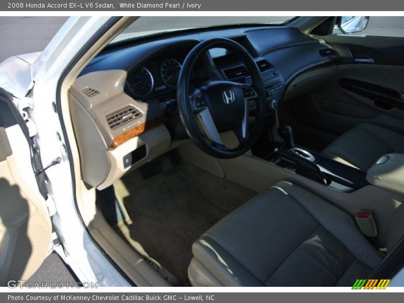 White Diamond Pearl / Ivory 2008 Honda Accord EX-L V6 Sedan