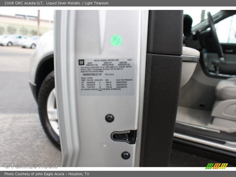 Liquid Silver Metallic / Light Titanium 2008 GMC Acadia SLT