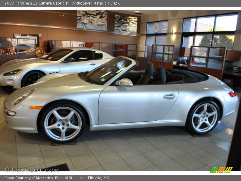 Arctic Silver Metallic / Black 2007 Porsche 911 Carrera Cabriolet