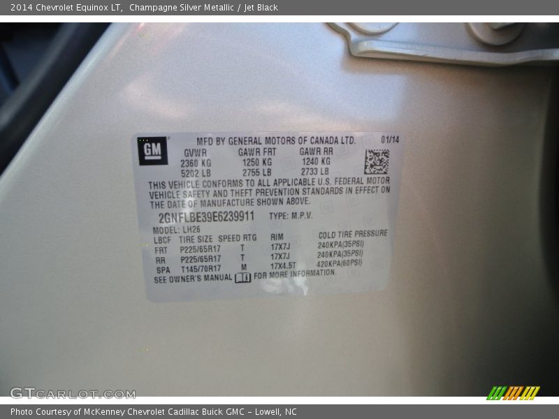 Champagne Silver Metallic / Jet Black 2014 Chevrolet Equinox LT