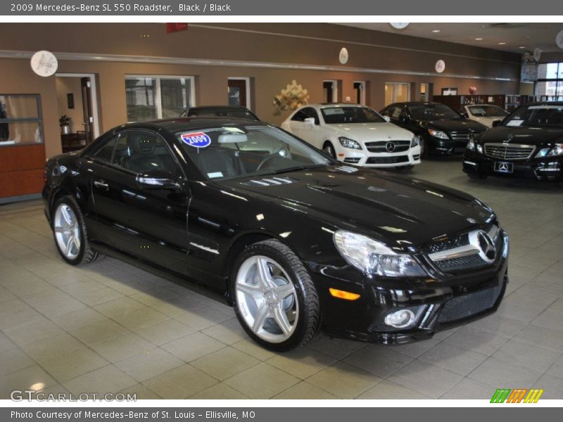 Black / Black 2009 Mercedes-Benz SL 550 Roadster
