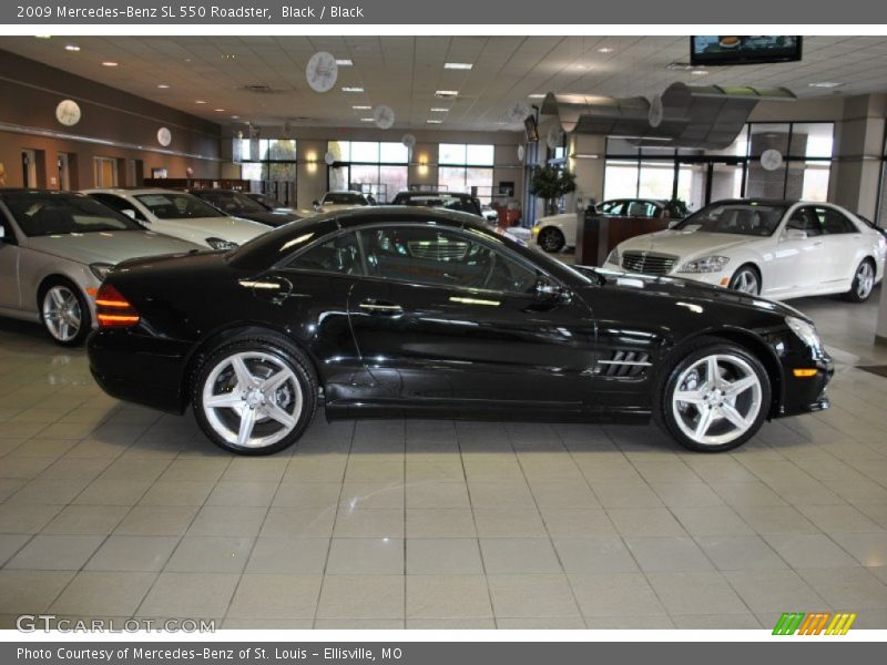 Black / Black 2009 Mercedes-Benz SL 550 Roadster