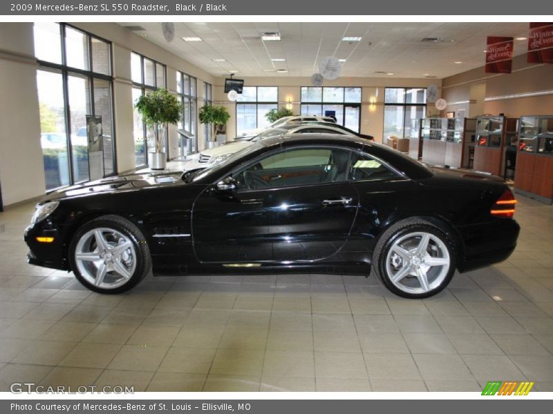 Black / Black 2009 Mercedes-Benz SL 550 Roadster