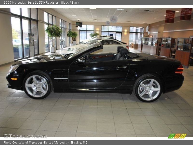 Black / Black 2009 Mercedes-Benz SL 550 Roadster