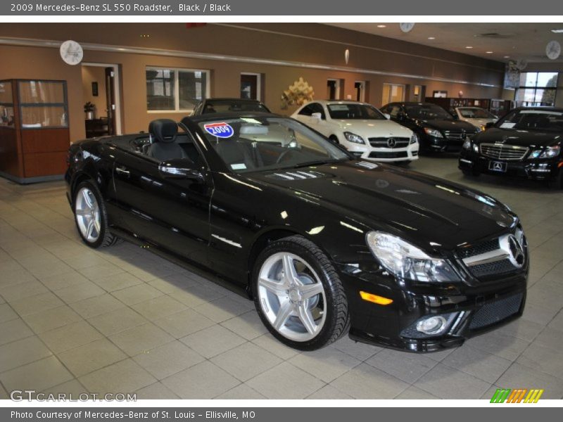 Black / Black 2009 Mercedes-Benz SL 550 Roadster