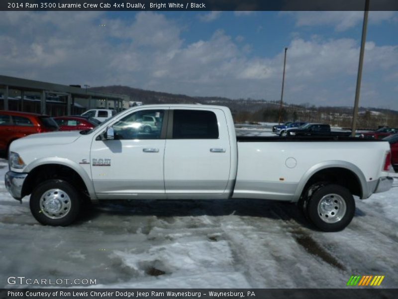 Bright White / Black 2014 Ram 3500 Laramie Crew Cab 4x4 Dually