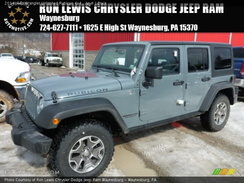 Anvil / Black 2014 Jeep Wrangler Unlimited Rubicon 4x4
