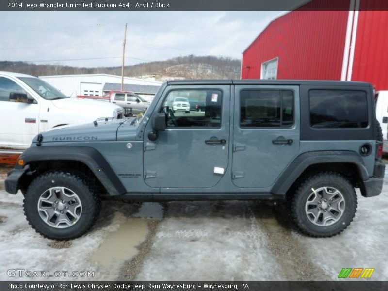Anvil / Black 2014 Jeep Wrangler Unlimited Rubicon 4x4