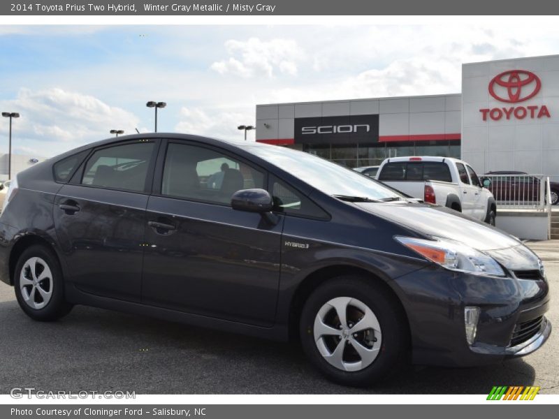 Winter Gray Metallic / Misty Gray 2014 Toyota Prius Two Hybrid