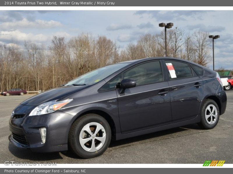 Winter Gray Metallic / Misty Gray 2014 Toyota Prius Two Hybrid