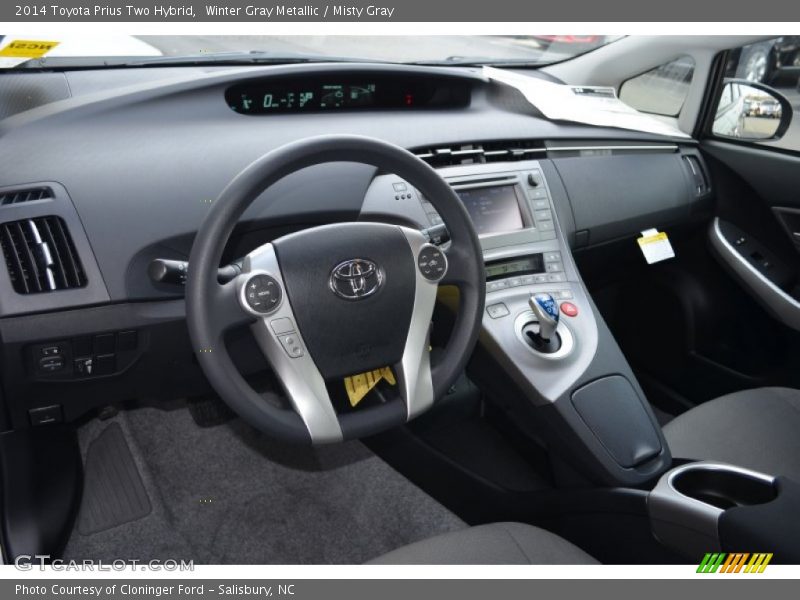 Winter Gray Metallic / Misty Gray 2014 Toyota Prius Two Hybrid