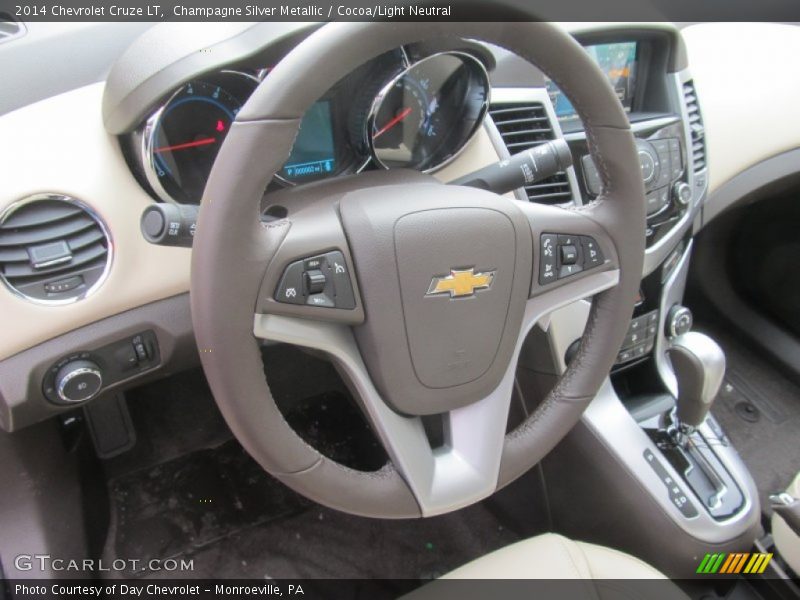 Champagne Silver Metallic / Cocoa/Light Neutral 2014 Chevrolet Cruze LT