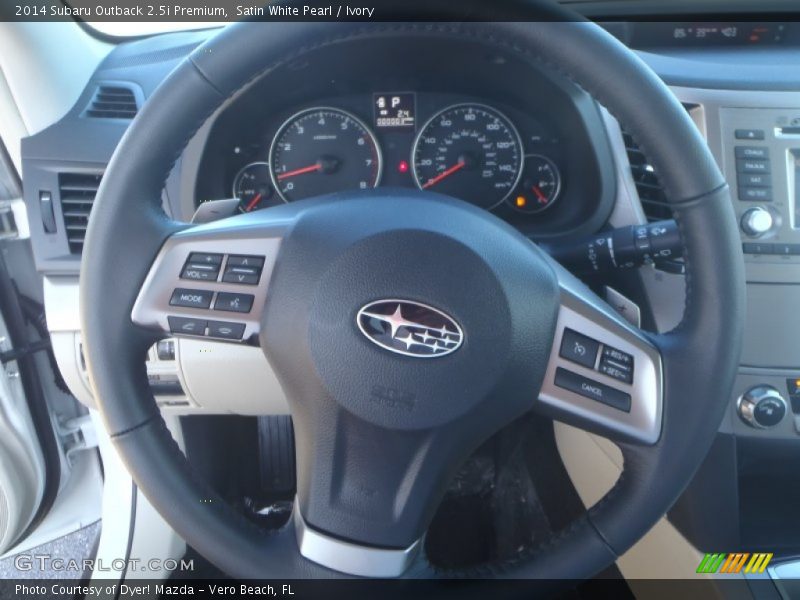 Satin White Pearl / Ivory 2014 Subaru Outback 2.5i Premium