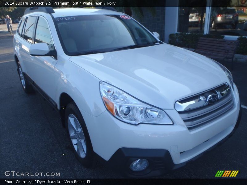 Satin White Pearl / Ivory 2014 Subaru Outback 2.5i Premium