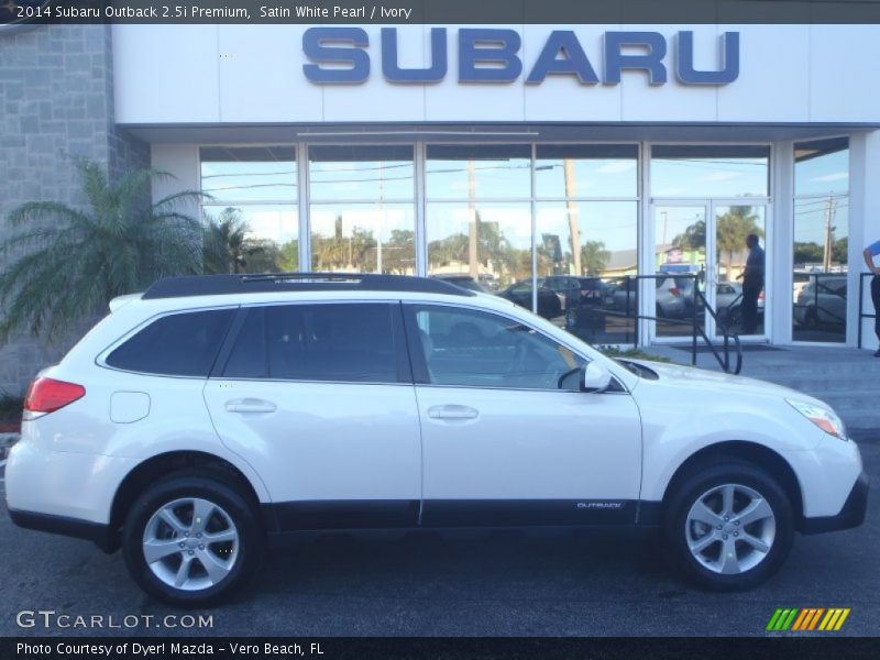 Satin White Pearl / Ivory 2014 Subaru Outback 2.5i Premium