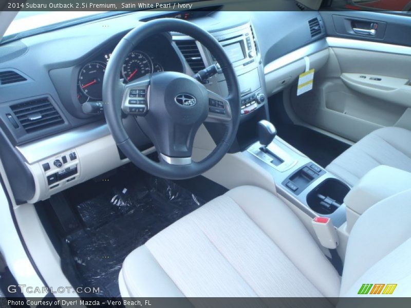 Satin White Pearl / Ivory 2014 Subaru Outback 2.5i Premium