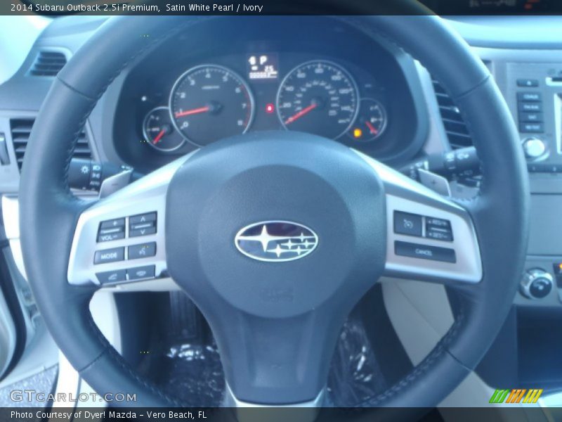 Satin White Pearl / Ivory 2014 Subaru Outback 2.5i Premium