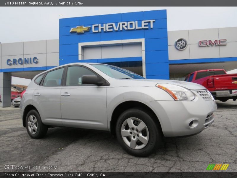 Silver Ice / Gray 2010 Nissan Rogue SL AWD