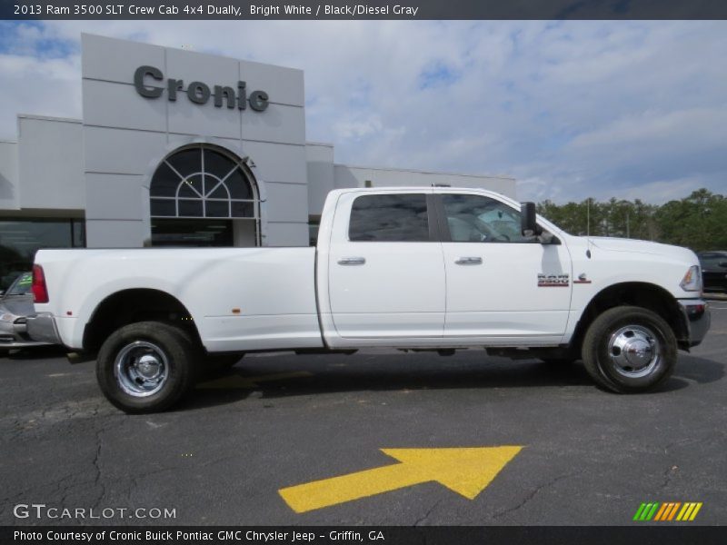 Bright White / Black/Diesel Gray 2013 Ram 3500 SLT Crew Cab 4x4 Dually