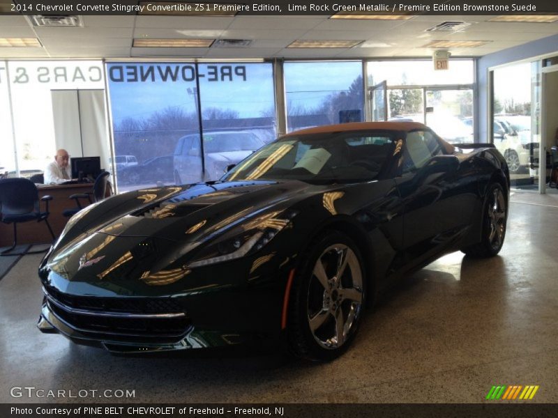 Lime Rock Green Metallic / Premire Edition Brownstone Suede 2014 Chevrolet Corvette Stingray Convertible Z51 Premiere Edition