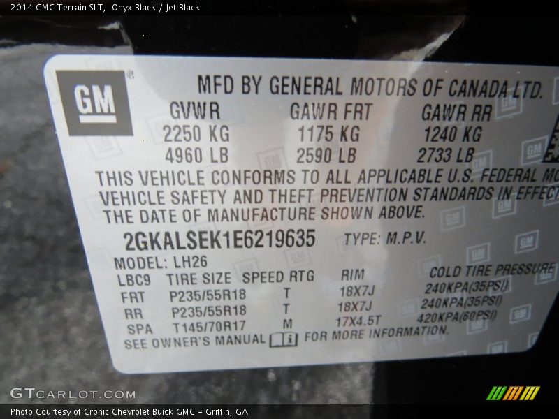 Onyx Black / Jet Black 2014 GMC Terrain SLT