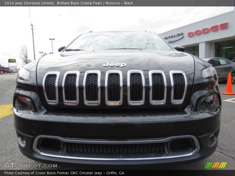 Brilliant Black Crystal Pearl / Morocco - Black 2014 Jeep Cherokee Limited
