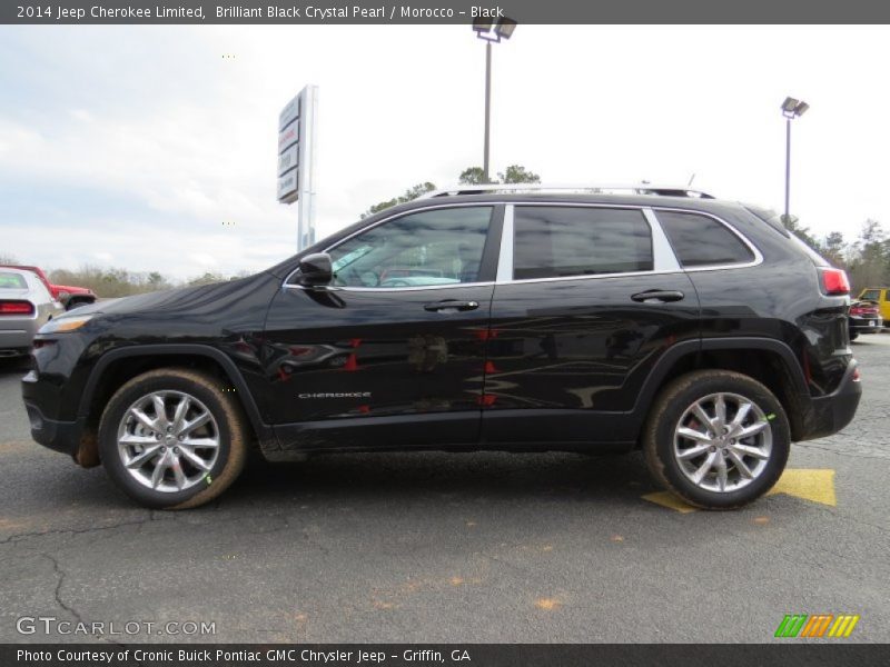 Brilliant Black Crystal Pearl / Morocco - Black 2014 Jeep Cherokee Limited