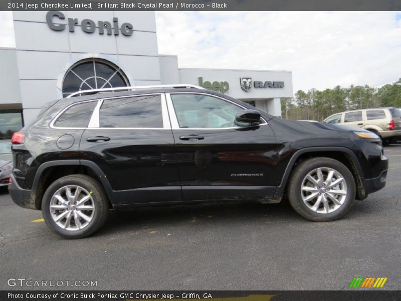 Brilliant Black Crystal Pearl / Morocco - Black 2014 Jeep Cherokee Limited