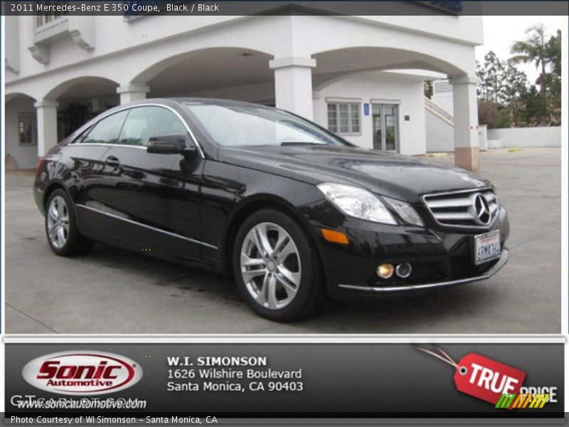 Black / Black 2011 Mercedes-Benz E 350 Coupe
