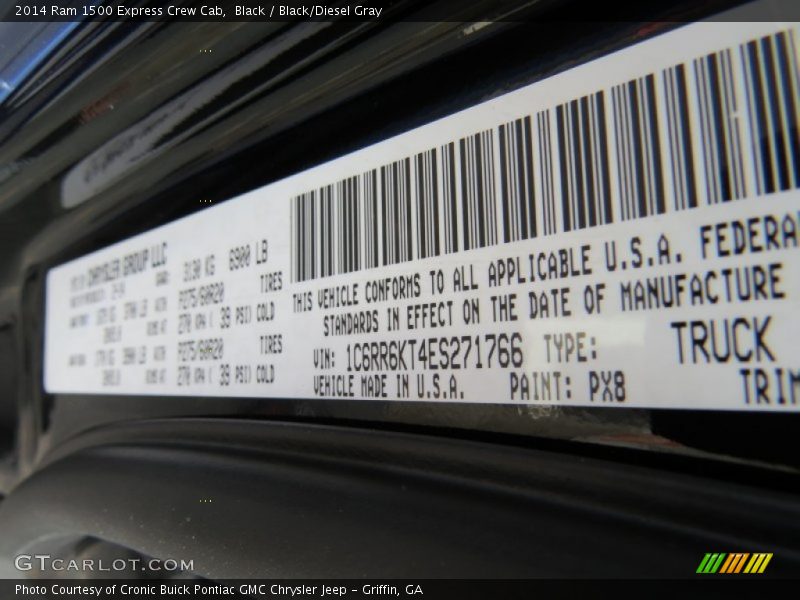 Black / Black/Diesel Gray 2014 Ram 1500 Express Crew Cab