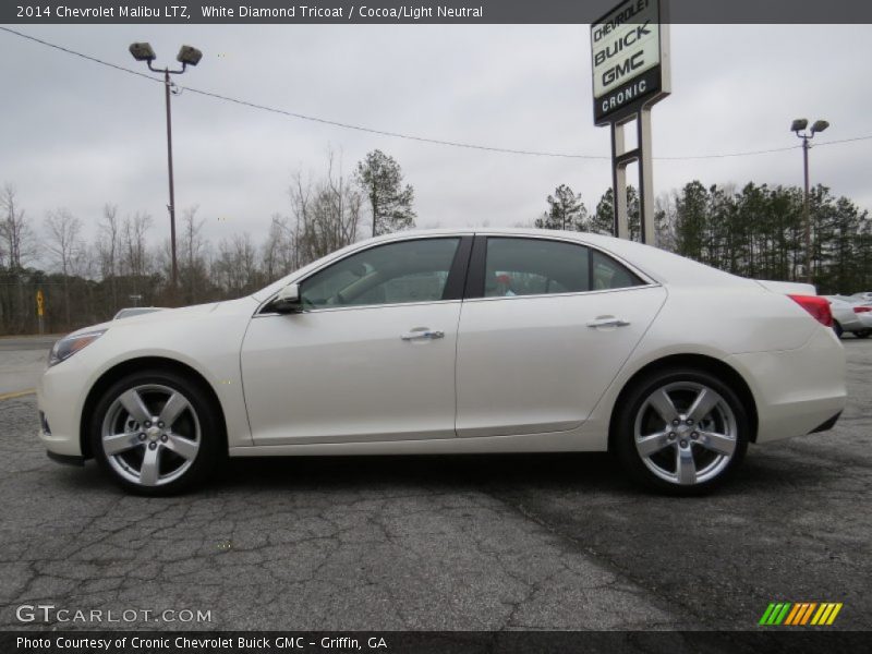 White Diamond Tricoat / Cocoa/Light Neutral 2014 Chevrolet Malibu LTZ