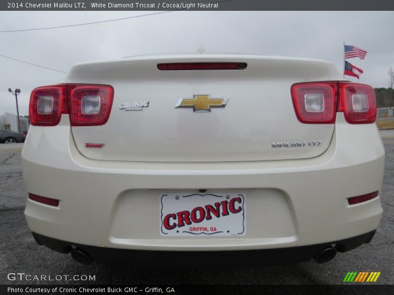 White Diamond Tricoat / Cocoa/Light Neutral 2014 Chevrolet Malibu LTZ