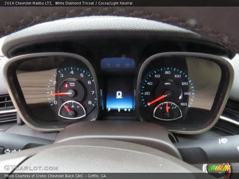 White Diamond Tricoat / Cocoa/Light Neutral 2014 Chevrolet Malibu LTZ