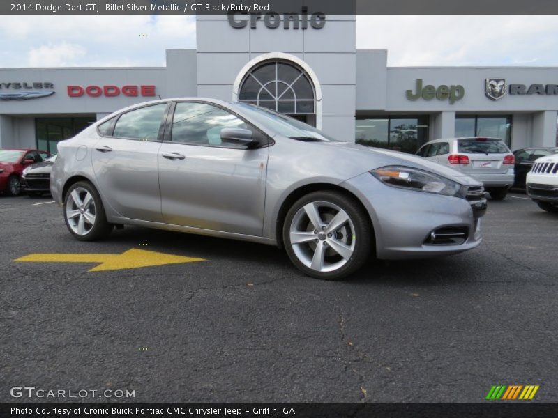 Billet Silver Metallic / GT Black/Ruby Red 2014 Dodge Dart GT