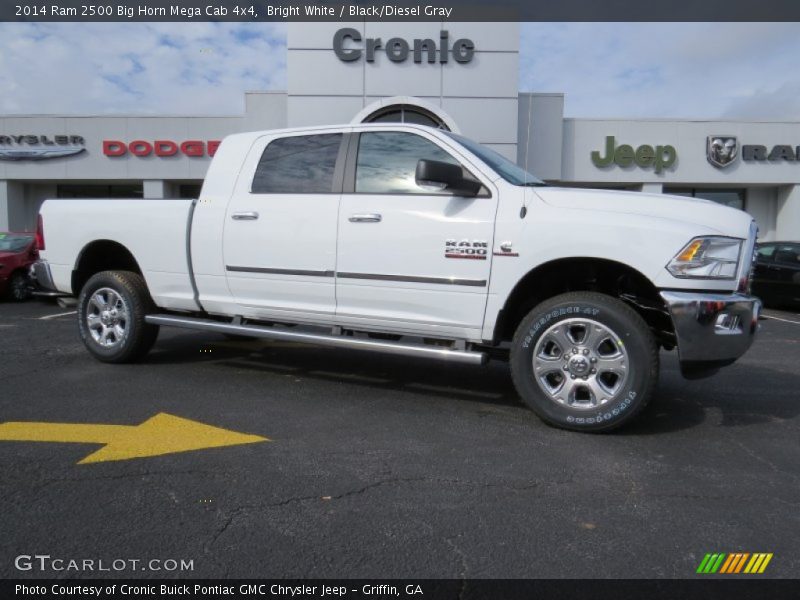 Bright White / Black/Diesel Gray 2014 Ram 2500 Big Horn Mega Cab 4x4