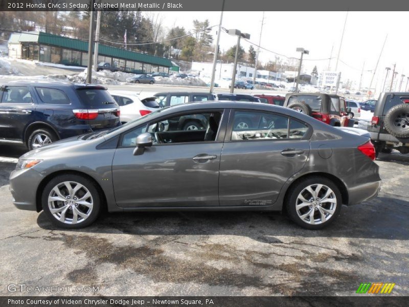 Polished Metal Metallic / Black 2012 Honda Civic Si Sedan