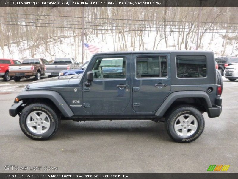 Steel Blue Metallic / Dark Slate Gray/Med Slate Gray 2008 Jeep Wrangler Unlimited X 4x4