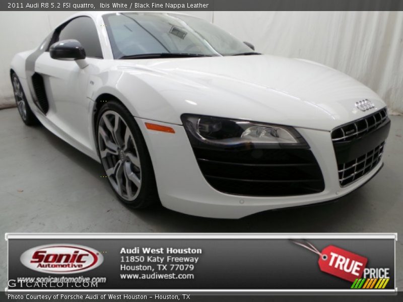 Ibis White / Black Fine Nappa Leather 2011 Audi R8 5.2 FSI quattro