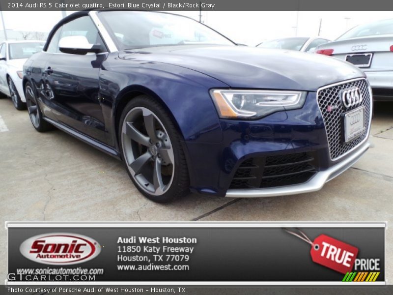 Estoril Blue Crystal / Black/Rock Gray 2014 Audi RS 5 Cabriolet quattro