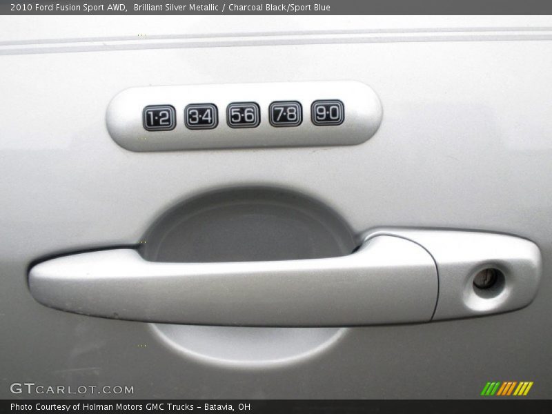 Brilliant Silver Metallic / Charcoal Black/Sport Blue 2010 Ford Fusion Sport AWD