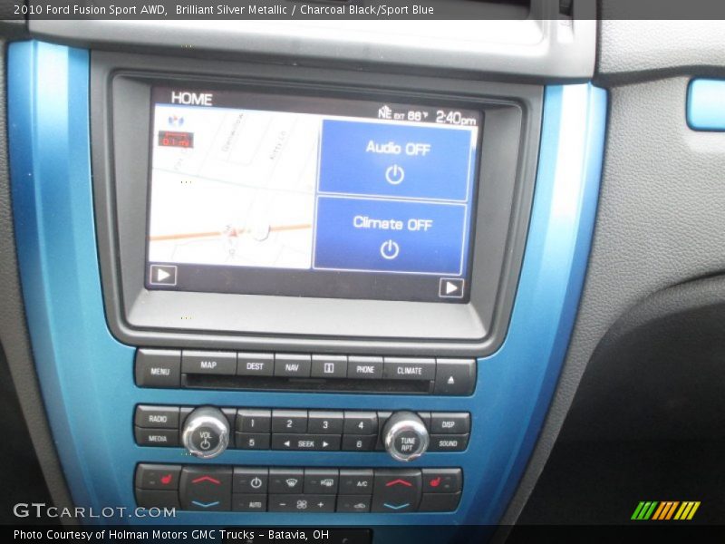 Brilliant Silver Metallic / Charcoal Black/Sport Blue 2010 Ford Fusion Sport AWD