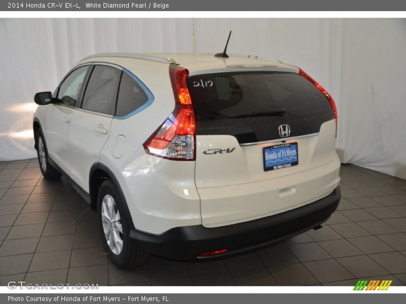 White Diamond Pearl / Beige 2014 Honda CR-V EX-L