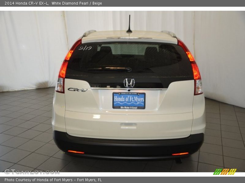 White Diamond Pearl / Beige 2014 Honda CR-V EX-L