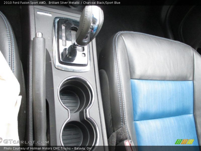 Brilliant Silver Metallic / Charcoal Black/Sport Blue 2010 Ford Fusion Sport AWD
