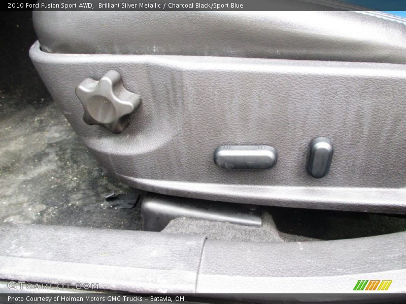 Brilliant Silver Metallic / Charcoal Black/Sport Blue 2010 Ford Fusion Sport AWD