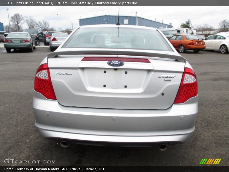 Brilliant Silver Metallic / Charcoal Black/Sport Blue 2010 Ford Fusion Sport AWD